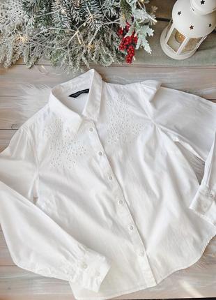 Белая рубашка блуза4 фото