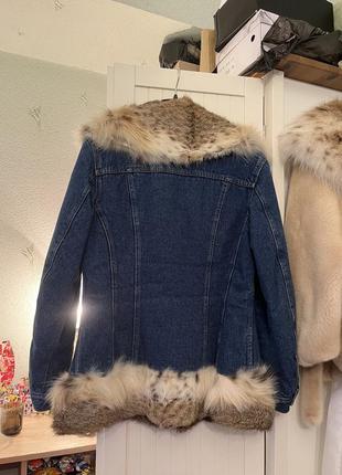 Италия rafl куртка утепления с мехом рыси2 фото