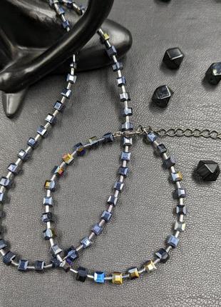 Украшения из стеклянных кубиков в стиле coeur de lion.