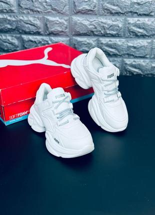 Женские кроссовки puma белые кожаные кроссовки пума