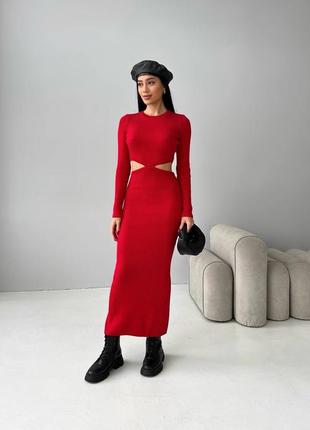 Красное платье макси женское, платье длинная женская красная,