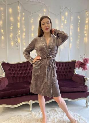 Халат велюр плюш