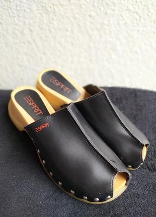 Шлепанцы сабо босоножки туфли кожаные esprit