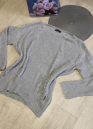 Трендовый рванный свитер светр кофта shein