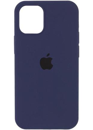 Чохол silicone case full protective (aa) для apple iphone 12 pro / 12 (6.1") темний синій / midnight blue