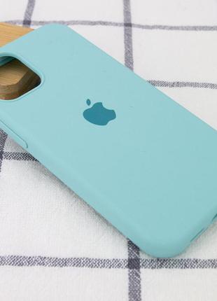 Уцінка чохол silicone case full protective (aa) для apple iphone 13 pro max (6.7") естетичний дефект / бірюзовий / marine green2 фото