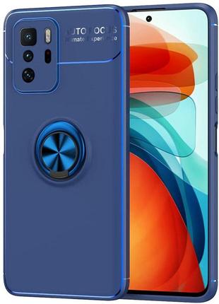 Tpu чехол deen colorring під магнітний тримач (opp) для xiaomi redmi note 10 5g / poco m3 pro кільце-тримач, червоний / червоний синій / синій