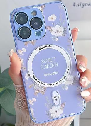 Tpu+pc чохол secret garden with magsafe для apple iphone 13 pro max (6.7") lilac2 фото