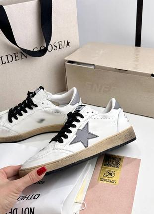 Кеды женские кожаные белые звездой брендовые в стиле golden goose6 фото