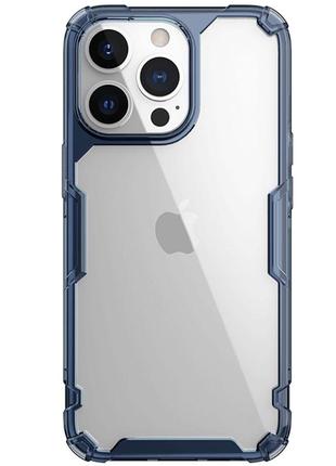 Tpu чохол nillkin nature pro series для apple iphone 14 pro max (6.7") синій (прозорий), силікон