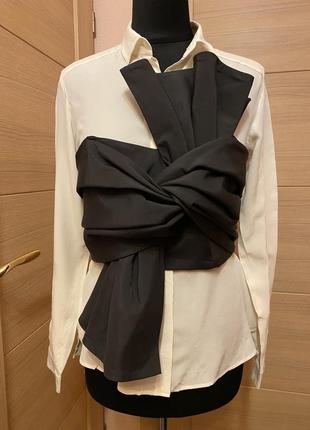 Новая стильная шелковая брендовая блуза рубашка eterna айвори на 44, 46 размер или с, м1 фото