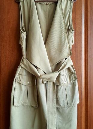 Летний тренч без рукавов платье жилет