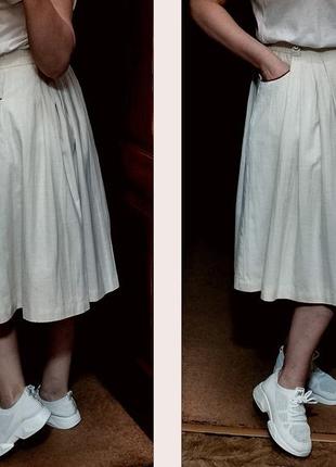 Юбка на пуговицах льняная юбка миди meico landhaus look винтаж юбка хлопок9 фото
