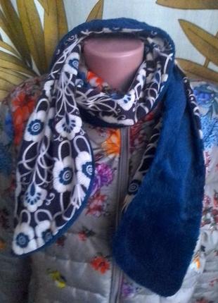 Двосторонній плюшевий шарф, корея.2 фото