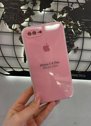 Чехол с квадратним бортом silicone case для iphone 7 plus/iphone 8 plus,чехол-накладка  для айфон 7/8 плюс1 фото