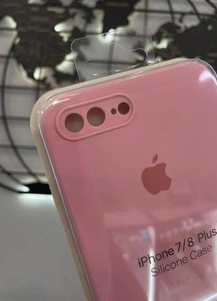 Чохол з квадратним бортом silicone case для iphone 7 plus/iphone 8 plus,чохол-накладка з мікрофіброю для айфон 7 плюс/8 плюс2 фото