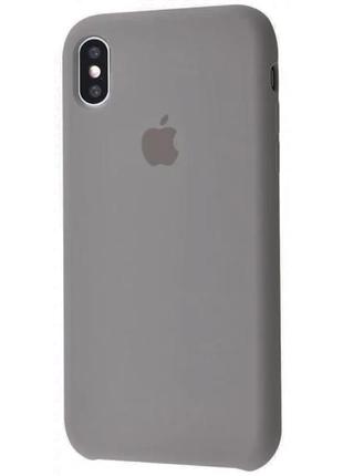 Силіконовий чохол apple silicone case iphone x-xs peeble (сірий)