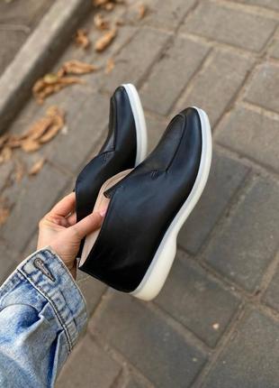 Високі лофери з натуральної шкіри та замші жіночі лора пиано