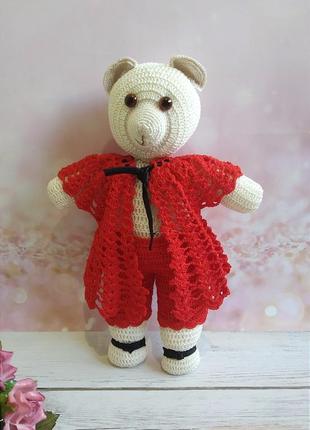 Мягкая игрушка вязаный мишка медведь