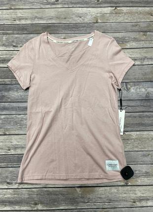 Новая женская футболка calvin klein, размер м, цвет пристальной розы1 фото
