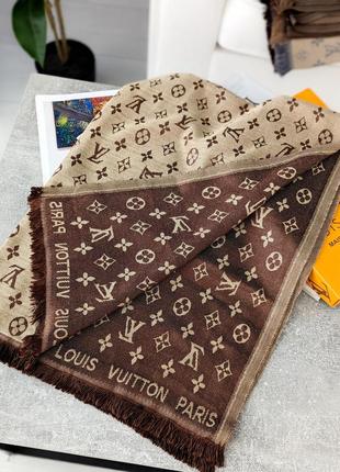 Палантин шарф, хустка louis vuitton луи виттон коричнево-песочный