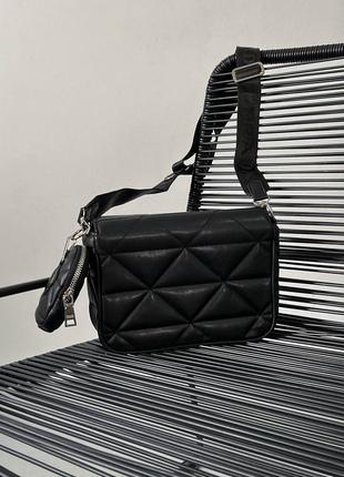 Черная сумка женская стильная тренд prada4 фото