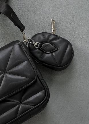 Черная сумка женская стильная тренд prada6 фото