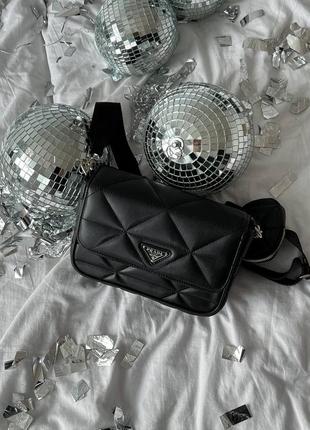 Черная сумка женская стильная тренд prada9 фото