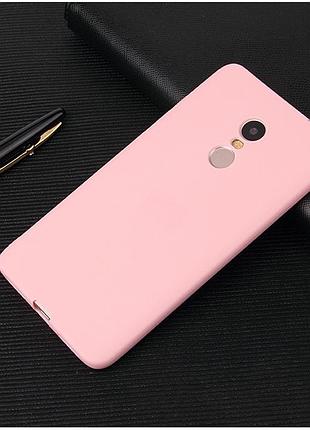 Чехол xiaomi redmi note 4x / note 4 global силикон soft touch бампер розовый
