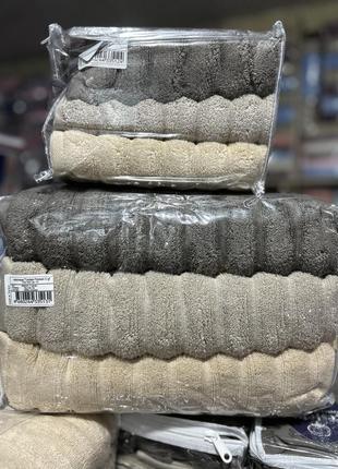 Турецкие махровые полотенца gestep упаковка 3 шт