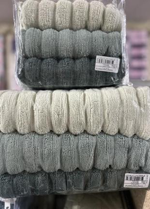 Турецкие махровые полотенца gestep упаковка 3 шт