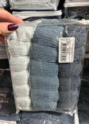 Турецкие махровые полотенца gestep упаковка 3 шт