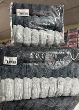 Турецкие махровые полотенца gestep упаковка 3 шт