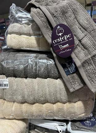 Турецкие махровые полотенца gestep упаковка 3 шт