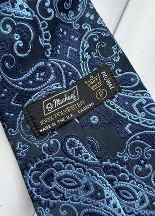 Синя краватка з візерунком вінтаж  st michel vintage5 фото