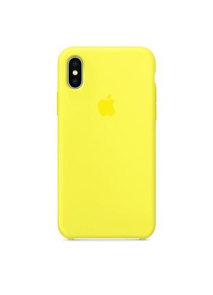 Силіконовий чохол apple silicone case iphone x-xs yellow (жовтий)