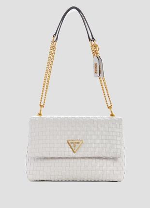 Сумка lisbet woven convertible crossbody guess wa877421/14436945 белая1 фото