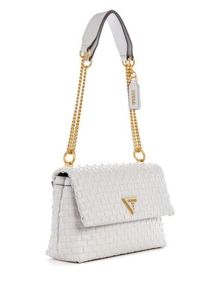 Сумка lisbet woven convertible crossbody guess wa877421/14436945 белая3 фото