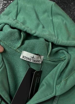 Zip hoodie stone island emelard зип худи stone island в цвете изумруд6 фото