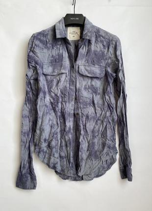 Рубашка сорочка графитовая блуза блузка с вареным эффектом h&amp;m2 фото