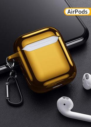 Чохол пластік apple airpods gold