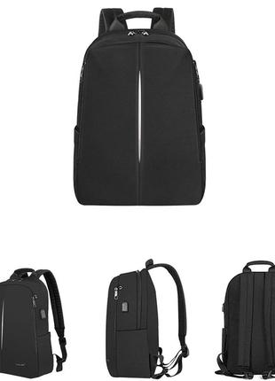 Рюкзак міський tigernu t-b3892 для ноутбука 15.6" з usb  об'єм 20л. чорний10 фото