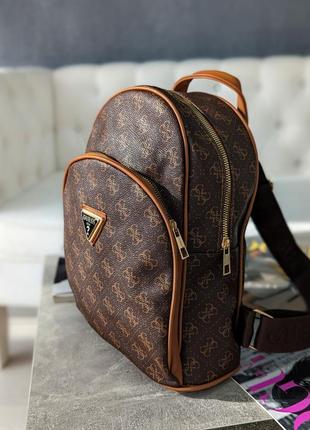 Женский коричневый светлый  рюкзак guess гесс lux2 фото