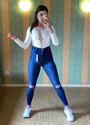 Джинсы с высокой посадкой denim