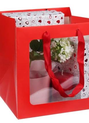 Плайм пакет для квітів червоний 25х25х25см (упаковка 10 шт)1 фото