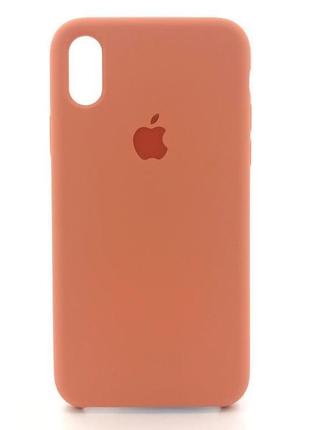 Силіконовий чохол apple silicone case iphone x-xs peach (персиковий)