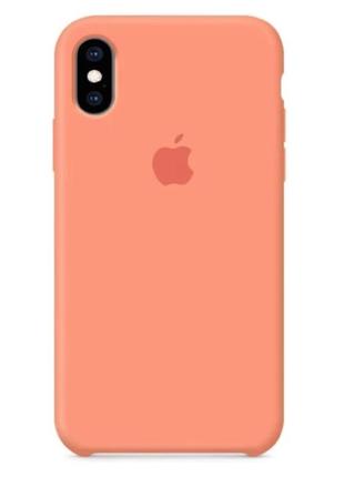 Силіконовий чохол apple silicone case iphone x-xs peach (персиковий)2 фото