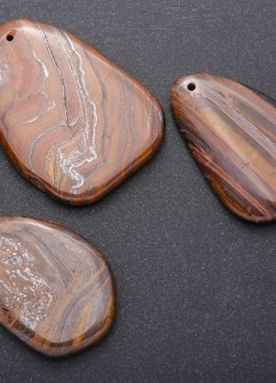 Кулон из натурального камня тигровый глаз капля 50х35мм(+-10мм)