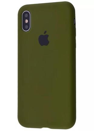 Силіконовий чохол apple silicone case iphone x-xs green (зелений)