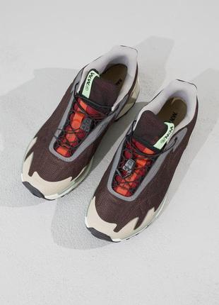 Классные мужские кроссовки salomon xt slate brown beige red коричневые7 фото